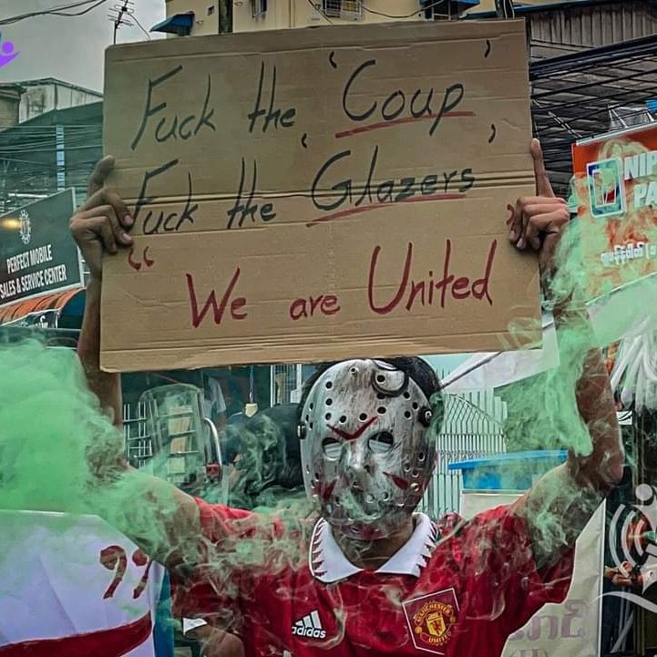 FelixAlpheus's tweet photo. "We Are United" 
#WhatsHappeninglnMyanmar 
#HelpMyanmarIDPs
#GlazersOutNOW https://t.co/LWgLV2y1rF