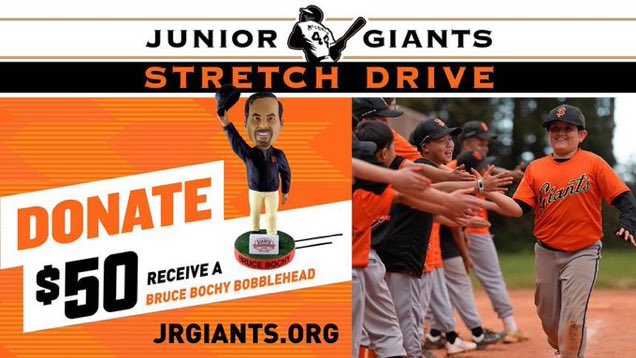 RenelSFVoyce's tweet photo. Today is the last day 2 donate. We appreciate your support for our babies!! And you know you need the Boch bobblehead in your life!!#juniorgiants #stretchdrive #sfgiants #SFGameUp🧡🖤⚾️
@giantscommunity https://t.co/E1dfF7BLhF