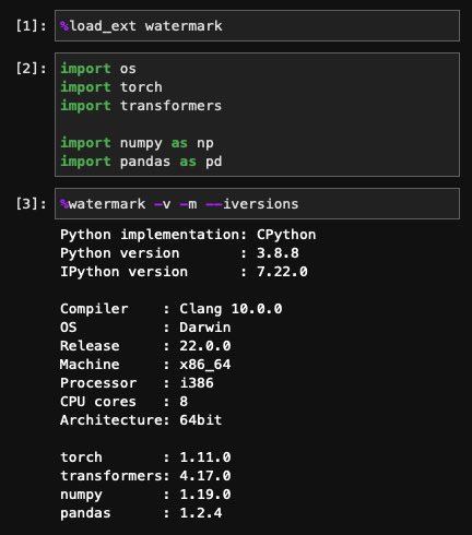 Just discovered <a href="/rasbt/">Sebastian Raschka</a>’s handy watermark module. Just pip install watermark, and you can do this! Very useful for filing GitHub issues and other bug reports.