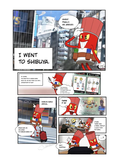 【レポ漫画】I WENT TO SHIBUYA. (English version)I am submitting a continuation of the manga at fanbox.【】#CupheadOC #cuphead 