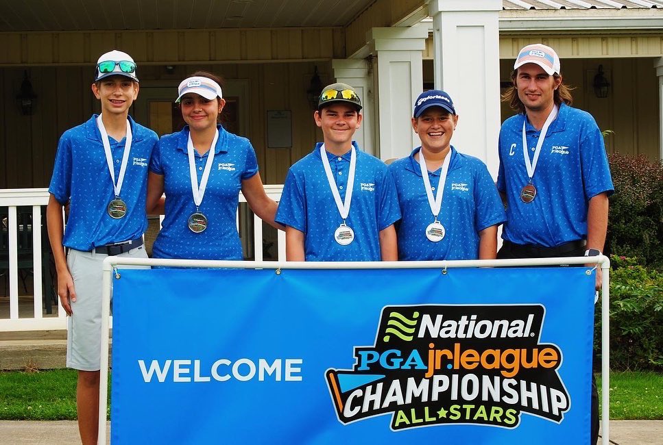 Next stop: PGA Jr. League Regional Championship at Kalamazoo, MI Congratulations to the Kinsale 1 League team who won both matches 11.5 - .5 for the 13U division and the Belmont Hills CC League team for winning the 17U division.#drivetothechampionship #pgajrleague