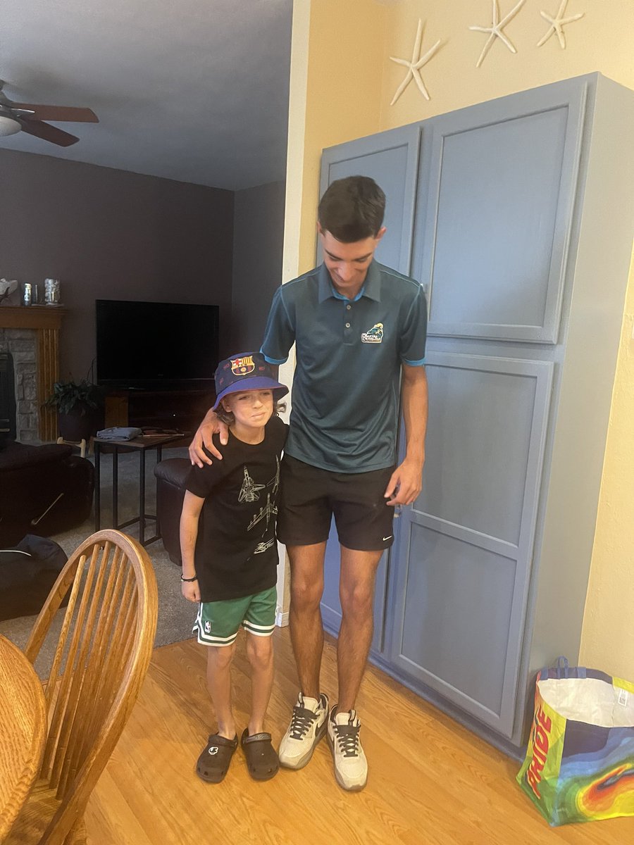 mkristinesmith's tweet photo. And then there was 1.5! Sent the brother from another mother off last night. Check on your friends sending our kids off to 13th grade - we are doing our best. #grownandflow #classof2026 #ccubound https://t.co/e5RLkRIqZN
