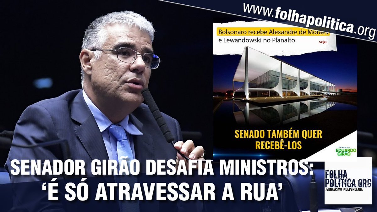 Senador Eduardo Girão desafia ministros do STF a prestarem contas ao Senado: ‘é só atravessar a rua’ youtu.be/TFSZxg45Mn4