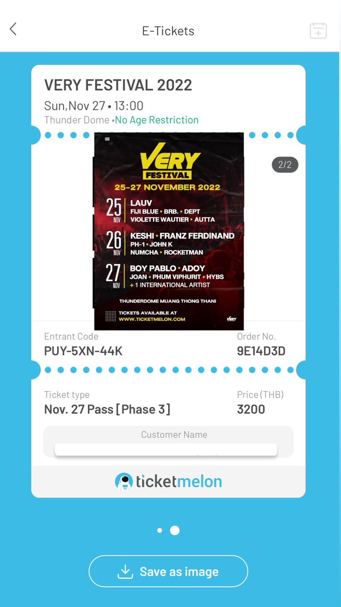 plutomotel's tweet photo. ขายบัตร Very Festival 2022 วันที่ 27 พ.ย. 1 ใบคับ 
🎟: 3,200฿

#VERYFESTIVAL #VeryFestival2022 https://t.co/NgHMLjIxU9