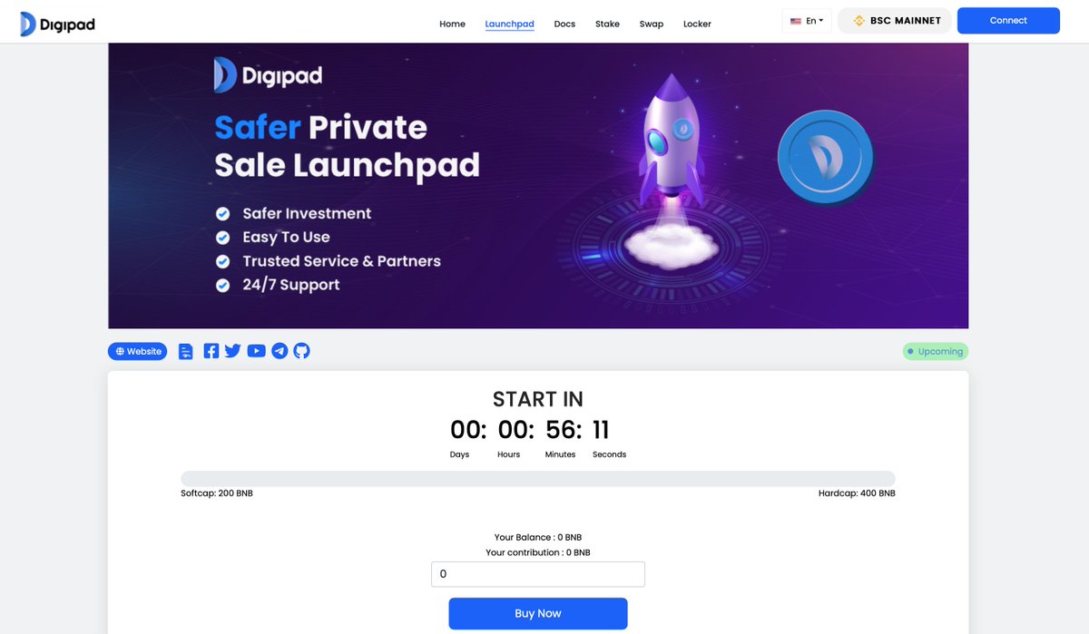 ⏰ PRIVATE SALE STARTS IN 50 MIN ⏰

✅ Private Sale Link: launchpad.digipad.io/digipad

🚀JOIN PRIVATE SALE TO GET 20% EXTRA TOKEN 🚀

🎯 Listed On: 
💎 CoinMarketCap: coinmarketcap.com/currencies/dig…
🐸 CoinGecko: coingecko.com/en/coins/digip…

#DGP #Digipad #BNB #Binance #BSCGem #CoinMarketCap