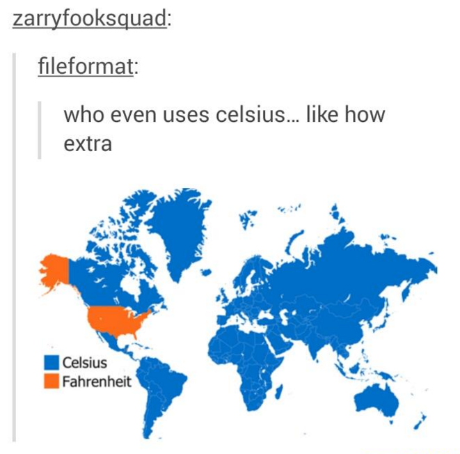 CozySwede's tweet photo. @Herbert_tlb @cartoonAttorney You can't just assume that someone is speaking in your stupid format about temperature when no one else than your country is using it lmao https://t.co/jx2Kj5bBHW