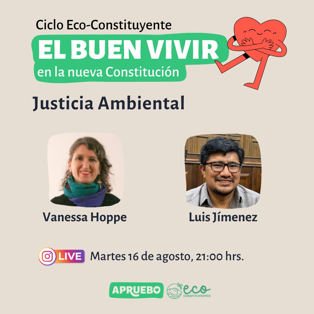 movsociales_'s tweet photo. ⚖️💚Justicia Ambiental en la Nueva Constitución💚⚖️, con @vanessahoppe21 y @LuisJimenezC, en un nuevo capítulo del ciclo @EcoConstituyent "El Buen Vivir en la Nueva Constitución"

🗓⏰️ ¡Nos vemos este martes a las 21:00 por instagram Live! 💖 #AhoraEsCuando #AprueboConEsperanza https://t.co/tGuL2ITnEz