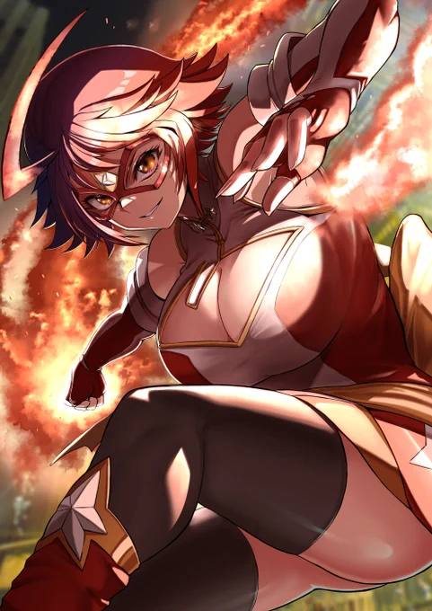 The other day, all of my illustrations of Kamen Corps were ready!#KamenAmerica 