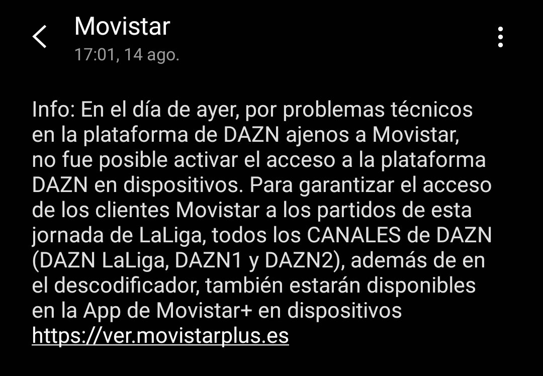GhemixM's tweet photo. @movistar_es que asco dais. ¿Hay algo más español que echar la culpa a otro de tu incompetencia? Pagando una fortuna por una servicio lamentable y sin poder ver el Barça ayer. Ni un mes más os voy a pagar, inútiles. #movistar #dazn https://t.co/h4nJmjWnue