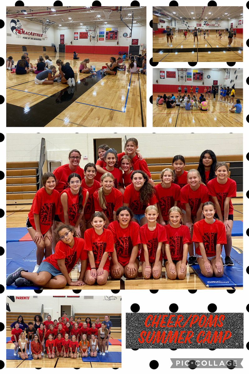 mac_pe's tweet photo. Cheer/Poms Summer Camp was a success! We also had Hersey &amp; Wheeling Cheer/ Pom teams representing! Many volunteered their time and were instrumental in the growth and success with the campers! @D23MacArthur #MAChasPRIDE #PROUD2BD23 https://t.co/flhfhPdund