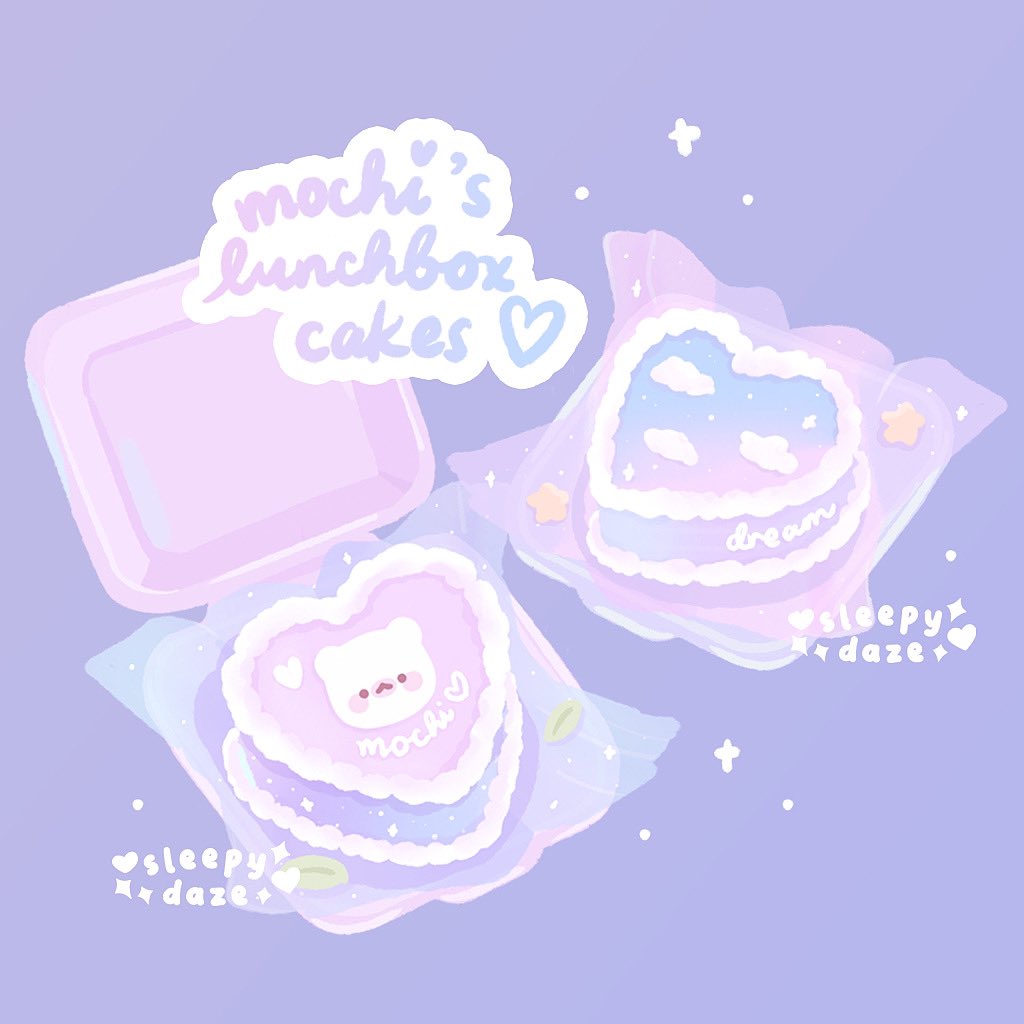 sleepydaze_'s tweet photo. Lunchbox cakes 💗💙☁️🍰 #cuteart https://t.co/XTuIOuhLf6