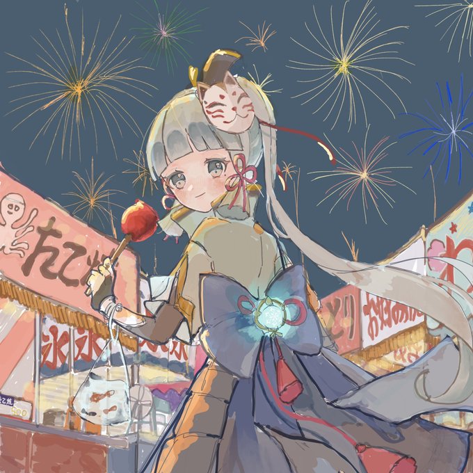 夏祭り綾華ちゃん下書きです 
