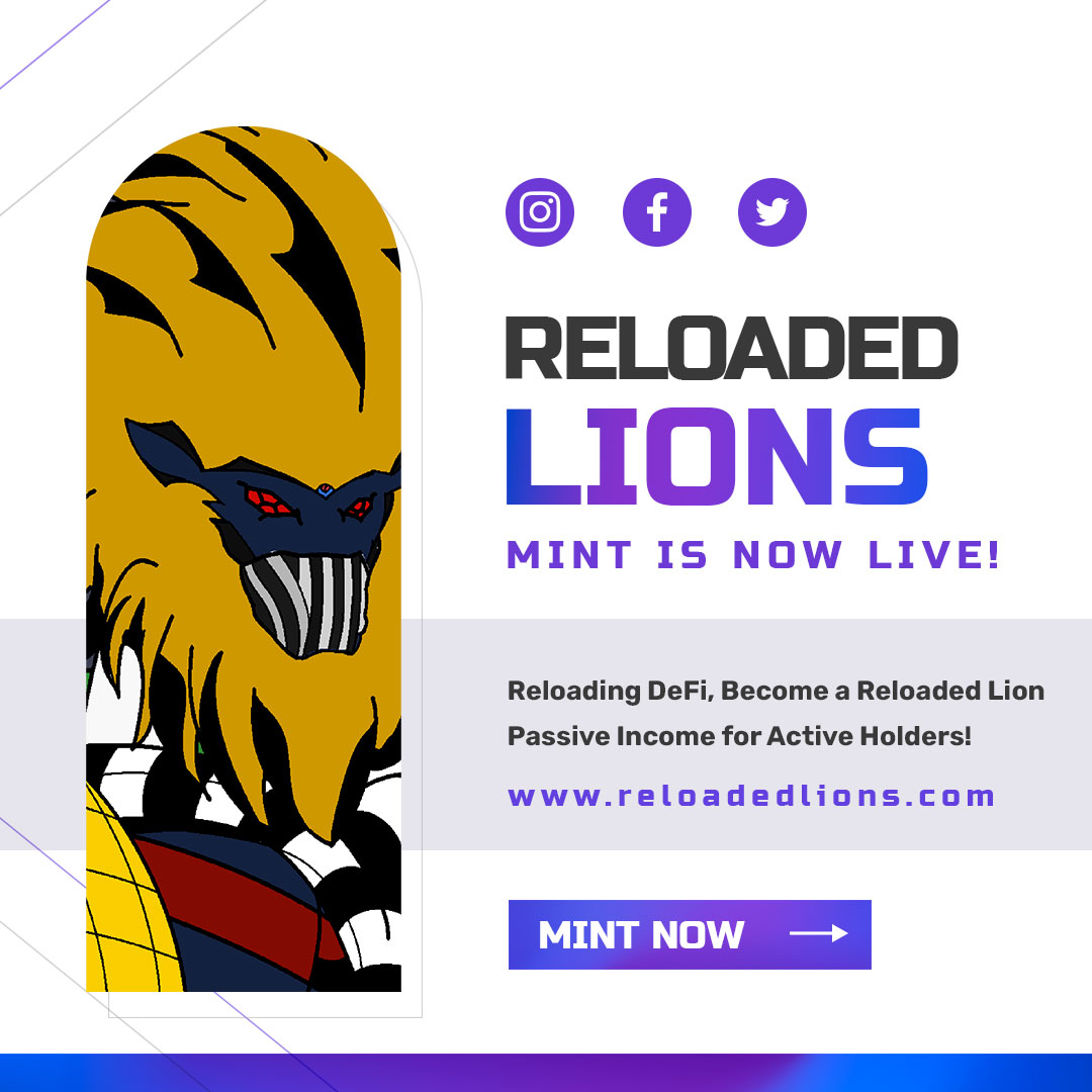 croseanft's tweet photo. We're giving away a  #ReloadedLion #NFT to celebrate their launch! #sponsored 

1⃣ ❤️&amp;🔁
2⃣ Follow  
@croseanft
 &amp; 
@familijax

3⃣ Tag 3🧑‍🤝‍🧑
#win 1000 #CRO

Drop link: https://t.co/Aj5sM6kIP7

Mint Price: 100 #cro 

#cronos #cronosnft #crofam #crofam https://t.co/dLmRfOBiW8