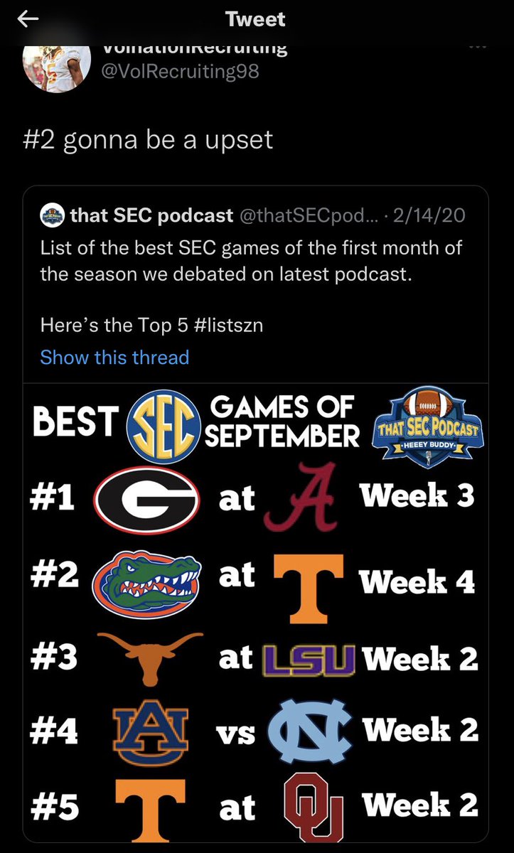 jokasreturn's tweet photo. @RocketCity_Vol @VolRecruiting98 All he does is talk about a school he’s witnessed one win against. Kid needs to father his kids and spend lest time on this app. https://t.co/ONoC8xtnjx