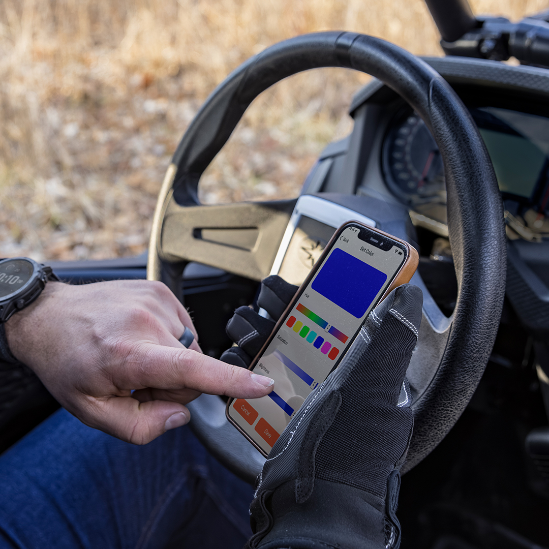 Garmin's tweet photo. There's no noise ordinance in the middle of nowhere.
Crank it up on the #GarminTread audio system with LED controller. https://t.co/gMmBwlKsYh https://t.co/XJGFU3kwUK