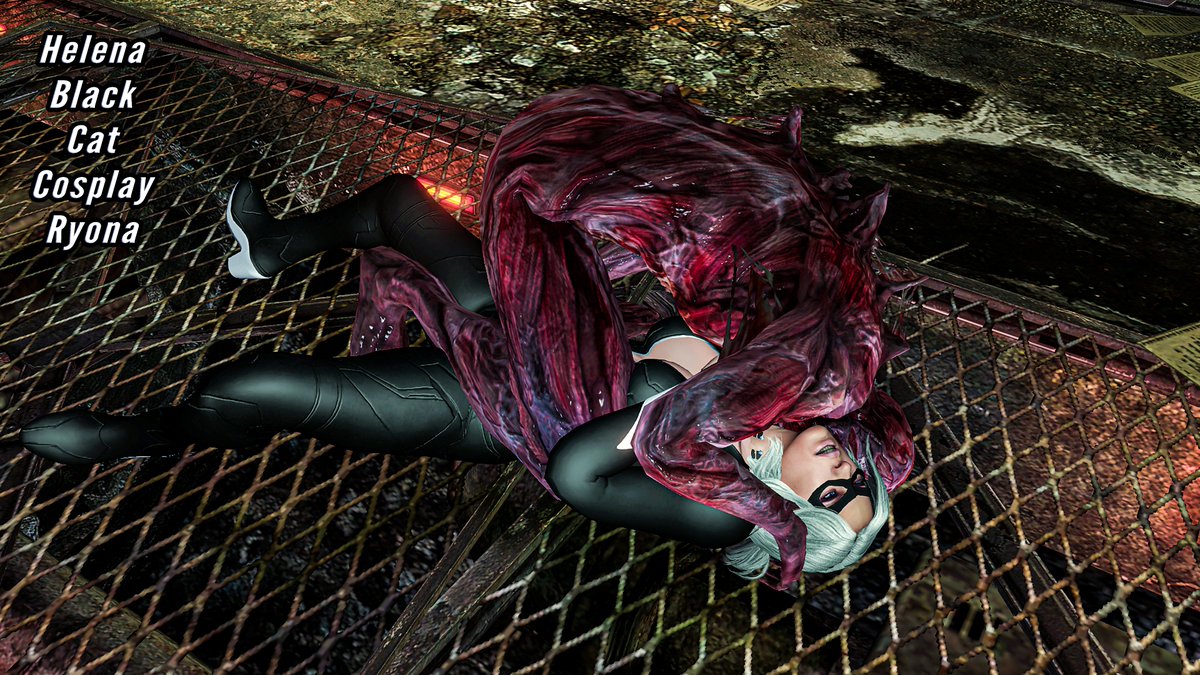 LetsSeePaulAll1's tweet photo. Helena Black Cat Cosplay Ryona #ResidentEvil6 #HelenaHarper #Ryona https://t.co/lT41IYECiy