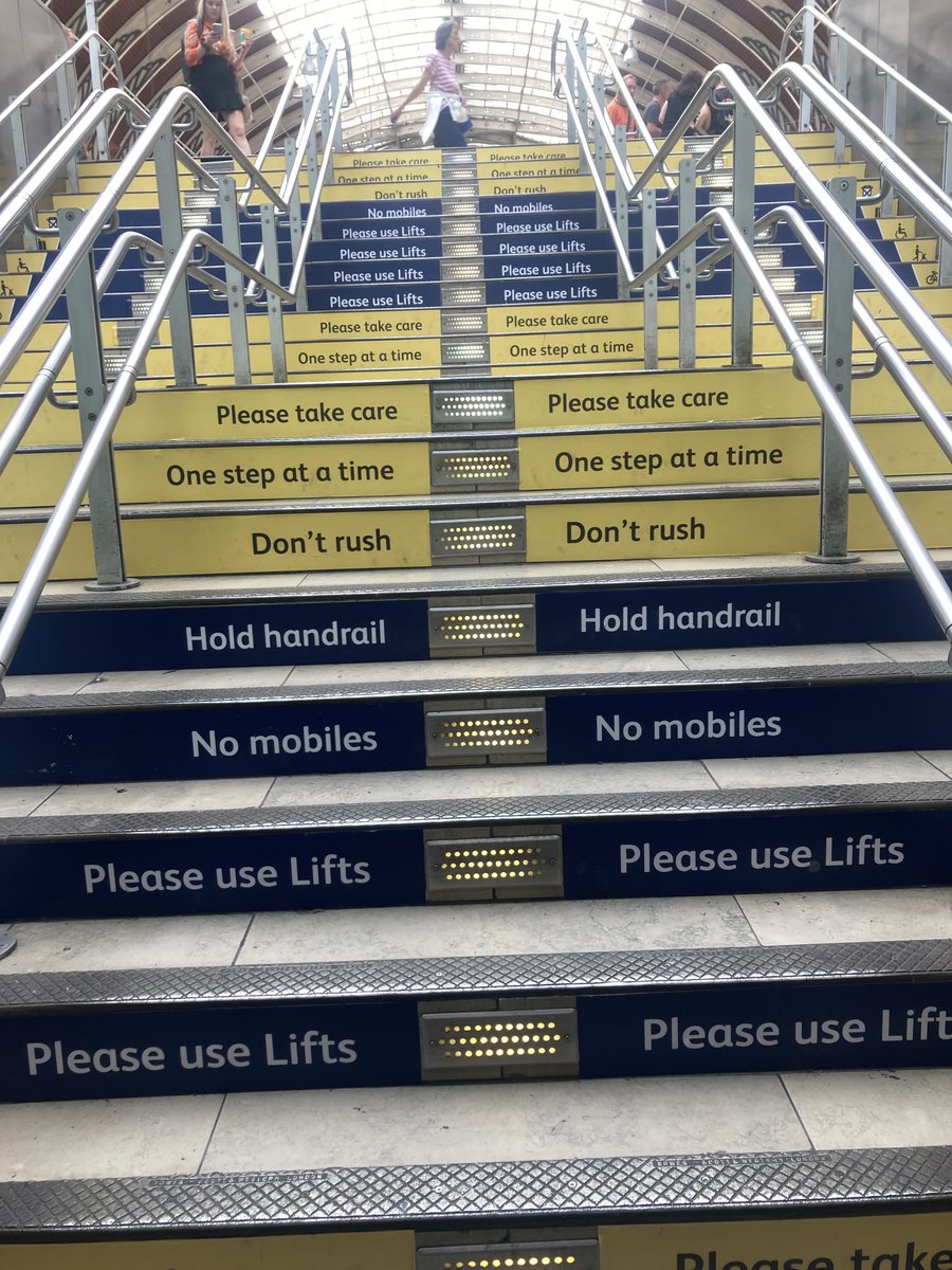 ClarkeMicah's tweet photo. Paddington Station, Comprehensive Britain. Next, they’ll be putting ‘open other end’ on the bottoms of  beer bottles. https://t.co/CQ4cWh2kD2
