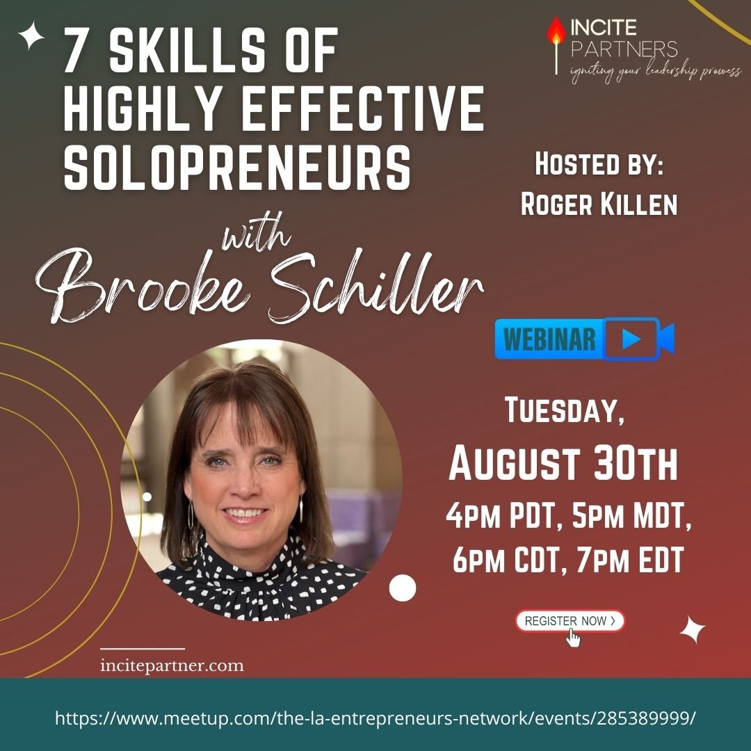IncitePartner's tweet photo. Hello! I'm so excited to be sharing my secrets to leading without limits for solopreneurs via Entrepreneurs International Networking (EIN).
https://t.co/miwCQLlS3U
#BrookeSchiller #leadership
#Coach
#Entrepreneur
#KeynoteSpeaker
#IncitePartners
#leadership
#culture https://t.co/D5w91n9hY2