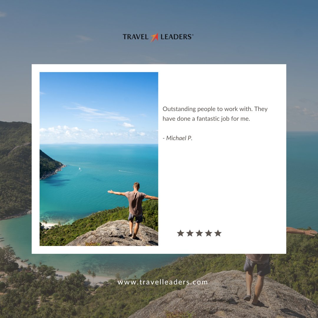 TravelLeaders's tweet photo. Thanks for the great review, Michael! Every time our Advisors plan a trip, they draw from their own real-life travel experiences. #travelbetter #bookhuman https://t.co/dSrjYk3dRX