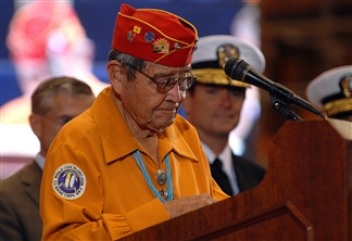 VetTix's tweet photo. Today we recognize Navajo Code Talkers Day. Navajo Code Talkers created an unbreakable code. It helped win World War II. #VetTix #USA  #USMC https://t.co/Z9VCcWk3xs