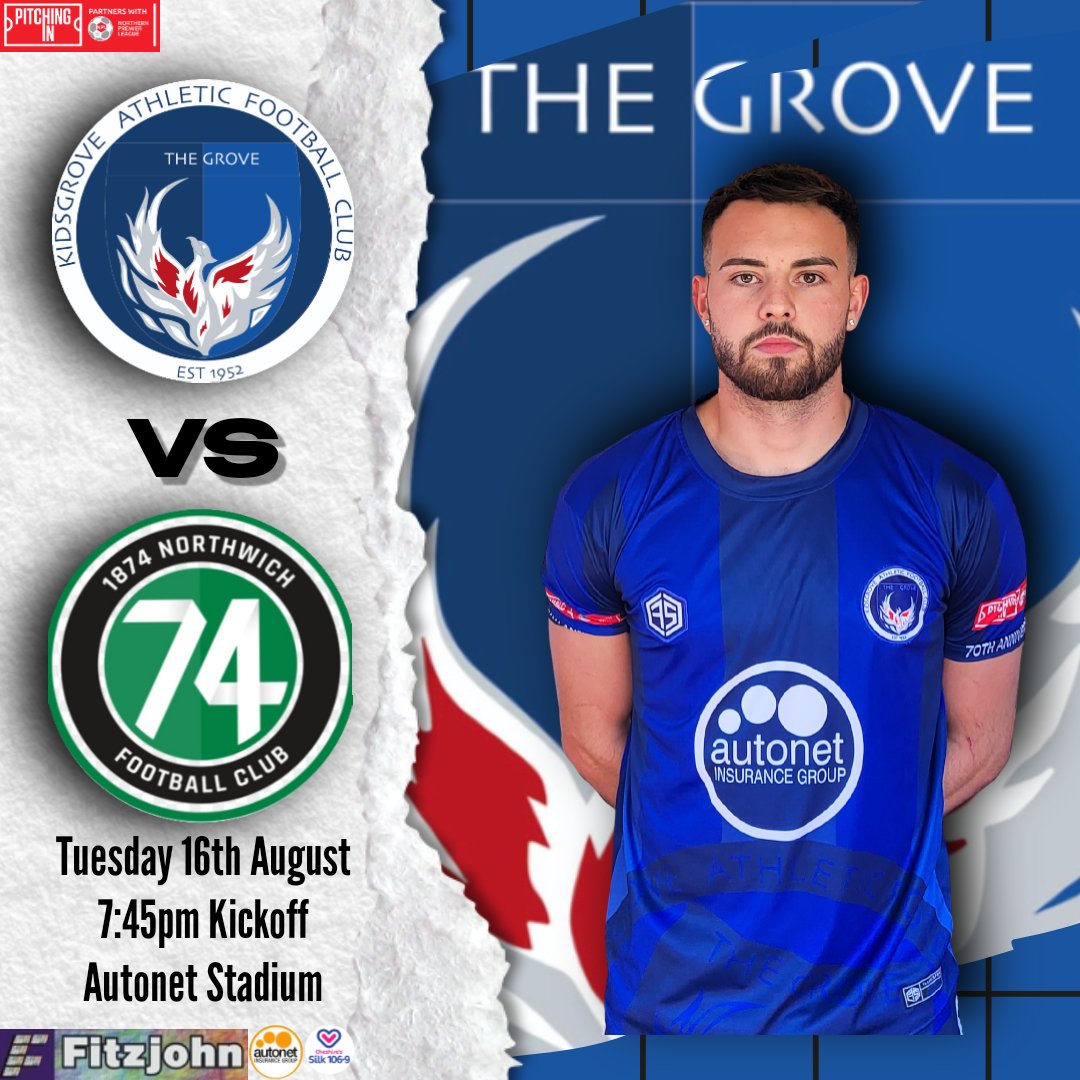 Kidsgrove Athletic FC (@officialkafc) on Twitter photo 📢 Next Up
📅 Tuesday
⏰️ 7:45pm Kickoff
🆚️ <a href="/1874Northwich/">1874 Northwich</a>
🏆 Northern Premier League West
💰 Adults £10, Concessions £5, U16s £2, U12s Free
🏟 Autonet Stadium
💙 We.Are.Grove!
#football #soccer #sports #futbol #fifa #sport #like #follow #fanzone #lovefootball #midlands 📢 Next Up
📅 Tuesday
⏰️ 7:45pm Kickoff
🆚️ <a href="/1874Northwich/">1874 Northwich</a>
🏆 Northern Premier League West
💰 Adults £10, Concessions £5, U16s £2, U12s Free
🏟 Autonet Stadium
💙 We.Are.Grove!
#football #soccer #sports #futbol #fifa #sport #like #follow #fanzone #lovefootball #midlands