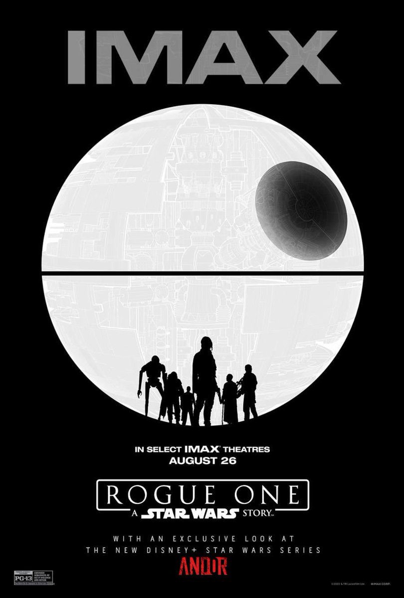 Mark your calendars because #StarWars #RogueOne is coming back to <a href="/IMAX/">IMAX</a> theaters on August 26 along with an advance look at the new #Andor series! #IMAX #Disney