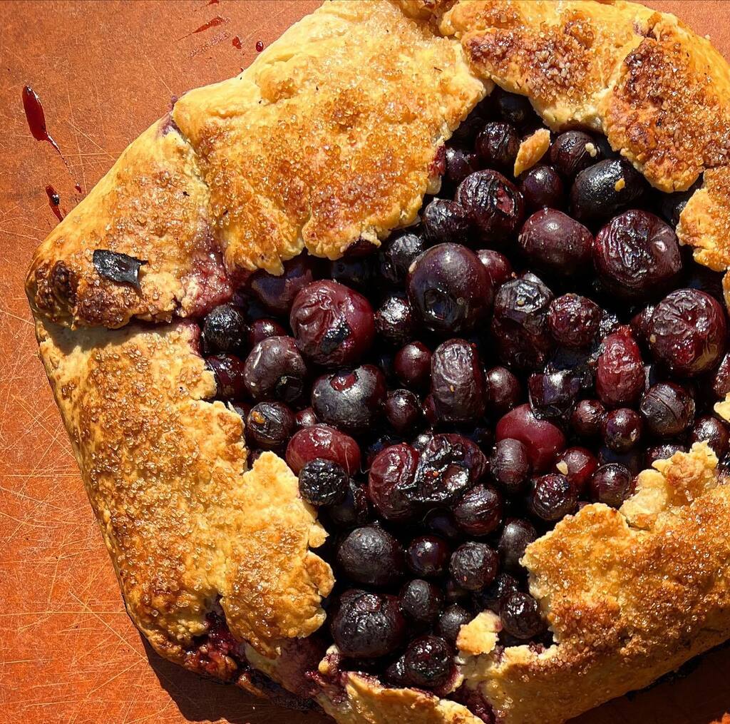 jessiesbakes's tweet photo. Peeps, I baked this cutie (aka Matt’s Blueberry Galette from #snackablebakes) on a gas grill and then in a toaster oven - in case you’re wondering what it is I do all day. XO https://t.co/reRl94pkAZ