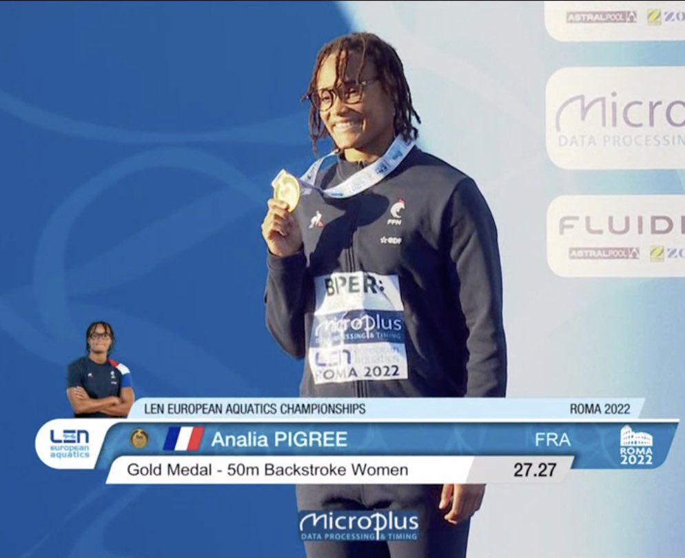 NelsonCarterJr's tweet photo. CHAMPIONNE D’EUROPE ET RECORD DE FRANCE DU 50M DOS POUR ANALIA PIGRÉE 🇫🇷 27.27 ! 👏
#Rome2022 #LENRoma2022 https://t.co/QTfMfI6Ear