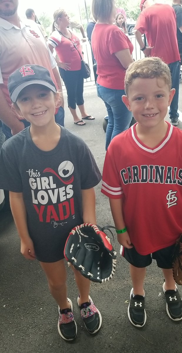 Surprise! We've been telling the kids we are having "family fun day" but didn't tell them what it was! It's Chase's first game! #cardinalsnation #cardinalsfangram
