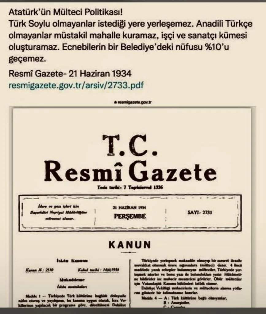 Atatürk'ün mülteci kararı..