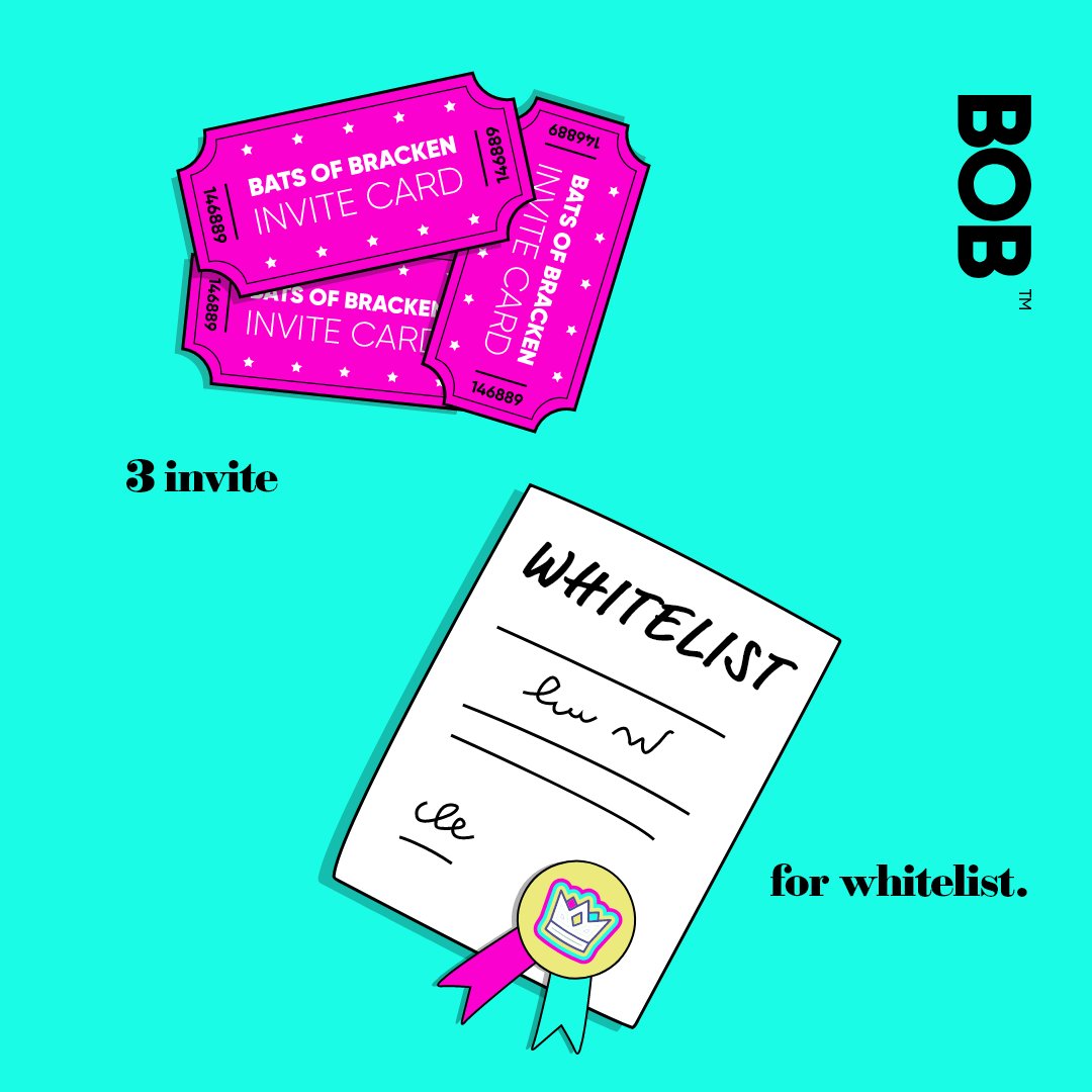 batsofbracken's tweet photo. “Welcome to BOB Discord” Event!  🦇

We are celebrating the first week of our discord launch and we are running a special event! 

Now you can invite 3 friends to our server and get a WL for yourself, only available for a limited time.

🟣https://t.co/IQ7tU56v82

#SolanaNFTs https://t.co/Z50TeKIOHd
