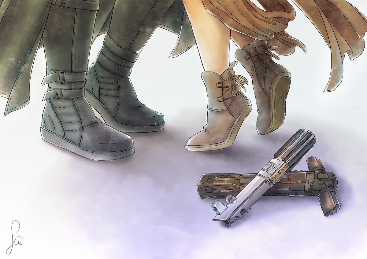 Wasn't here for a long time, I really need to paint more outside from work... Anyways 
This is for my lovely <a href="/dispraise/">Nina</a> 
Happy belated birthday, honey <3
#reylo #Rey #KyloRen #BenSolo