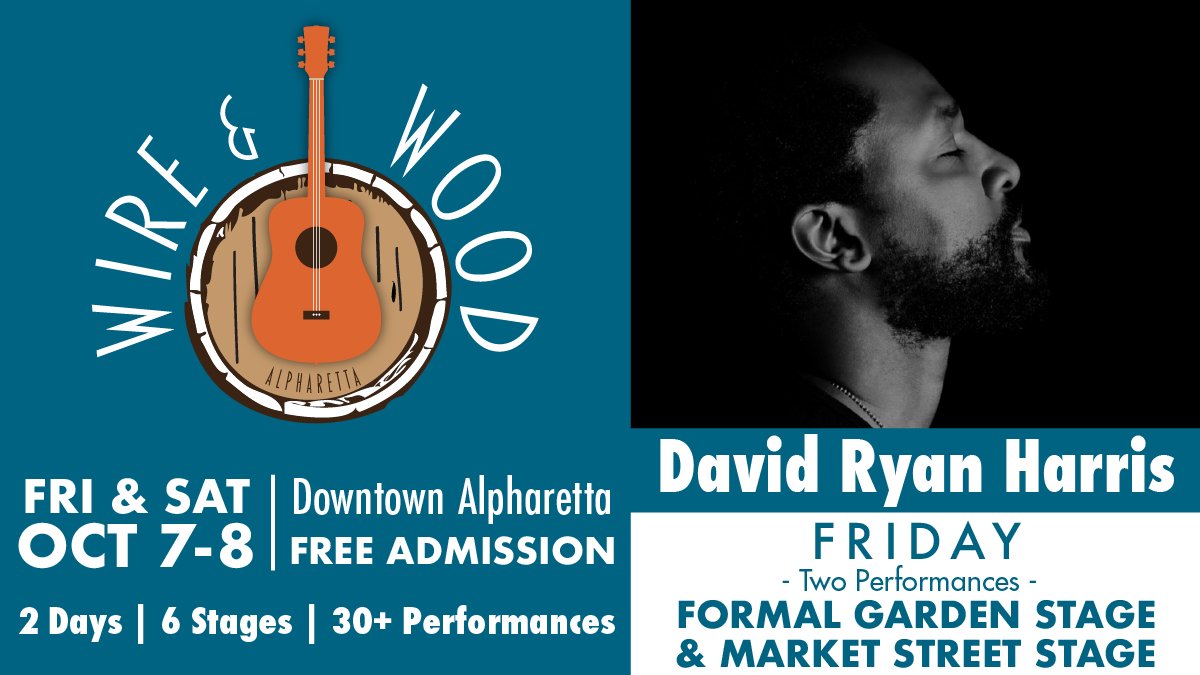 Singer, songwriter, and multi-instrumentalist David Ryan Harris has 2performances on Fri, Oct 7, at Wire & Wood. His soul-filled live performances and impressive catalog of storytelling instantly captivates fans and captures new fans alike.