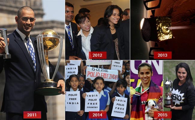Jorwal_'s tweet photo. 🇮🇳 2011- MS Dhoni lifted the Cricket World Cup after 27 years
2012- India won 6 medals at the London Olympics
2013- Mangalyaan to Mars
2014- India was declared 'polio free' by WHO
2015- Sania Mirza and shuttler Sania Nehwal became world number one
#75YearsofIndependence 🇮🇳 https://t.co/e2sK2Uv93z