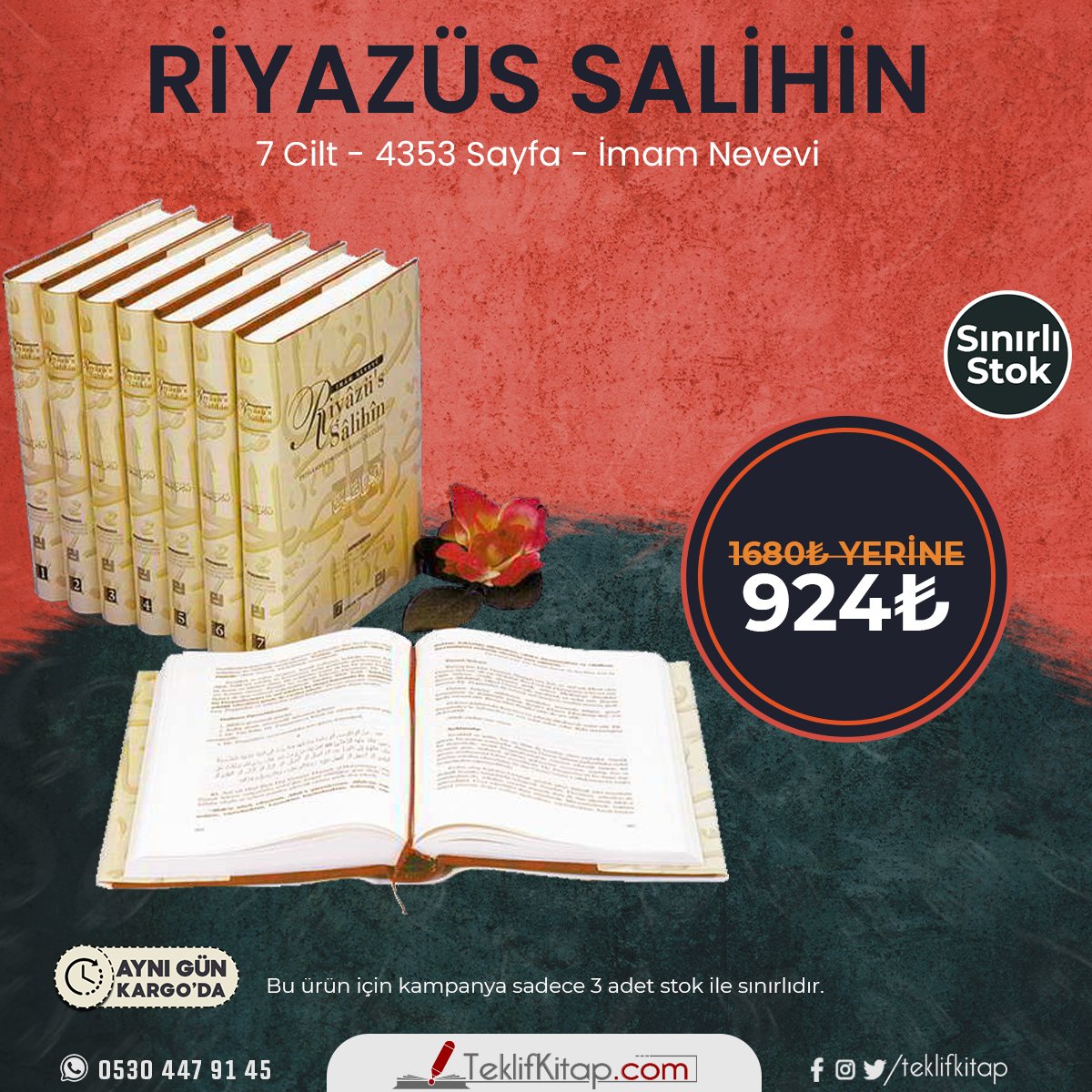 📣 BÜYÜK KAMPANYA BAŞLADI...
📆 15-21 AĞUSTOS
📌 KAMPANYAMIZ STOKLARLA SINIRLIDIR
İslami takım eserlerde kısa süre geçerli inanılmaz fiyatlar sadece teklifkitap.com'da
#kampanya
#kitapsever
#indirimli
#teklifkitap