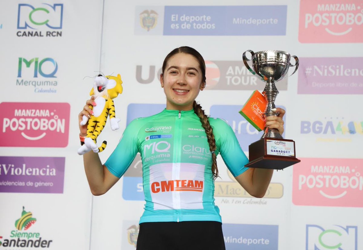 FinalEnAlto's tweet photo. Doble podio hoy para el @CiclismoCM con Andrea Alzate como ganadora de la última etapa y Carolina Vargas campeona sub 23 de la # #VFemenina2022 https://t.co/IEJoWY76Hm