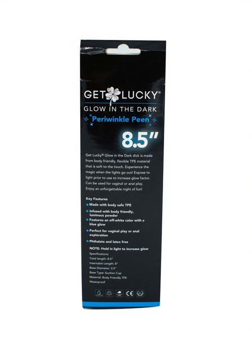 Get Lucky Glow in the Dark Periwinkle Peen - 8.5 Inch &bull; Made with body safe TPE &bull; Infused with luminous<a href="/tag/sissy"class="tags"><span>#sissy</span></a><a href="/tag/sextoys"class="tags"><span>#sextoys</span></a>