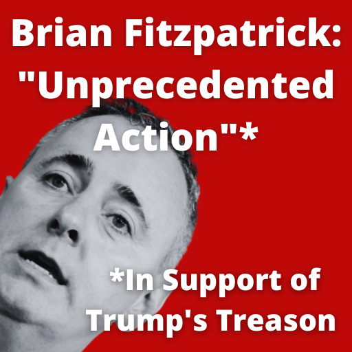 FridaysWithFitz's tweet photo. Brian Fitzpatrick used the phrase "Unprecedented Action" while casting doubt on our FBI's legal &amp; expert work to uncover the Treason (and more) of @RepBrianFitz's Trump.

The only "Unprecedented Action" we see in #PA01 is how Fitzpatrick still has Trump's back almost 6 years in. https://t.co/BDCuQpieJd