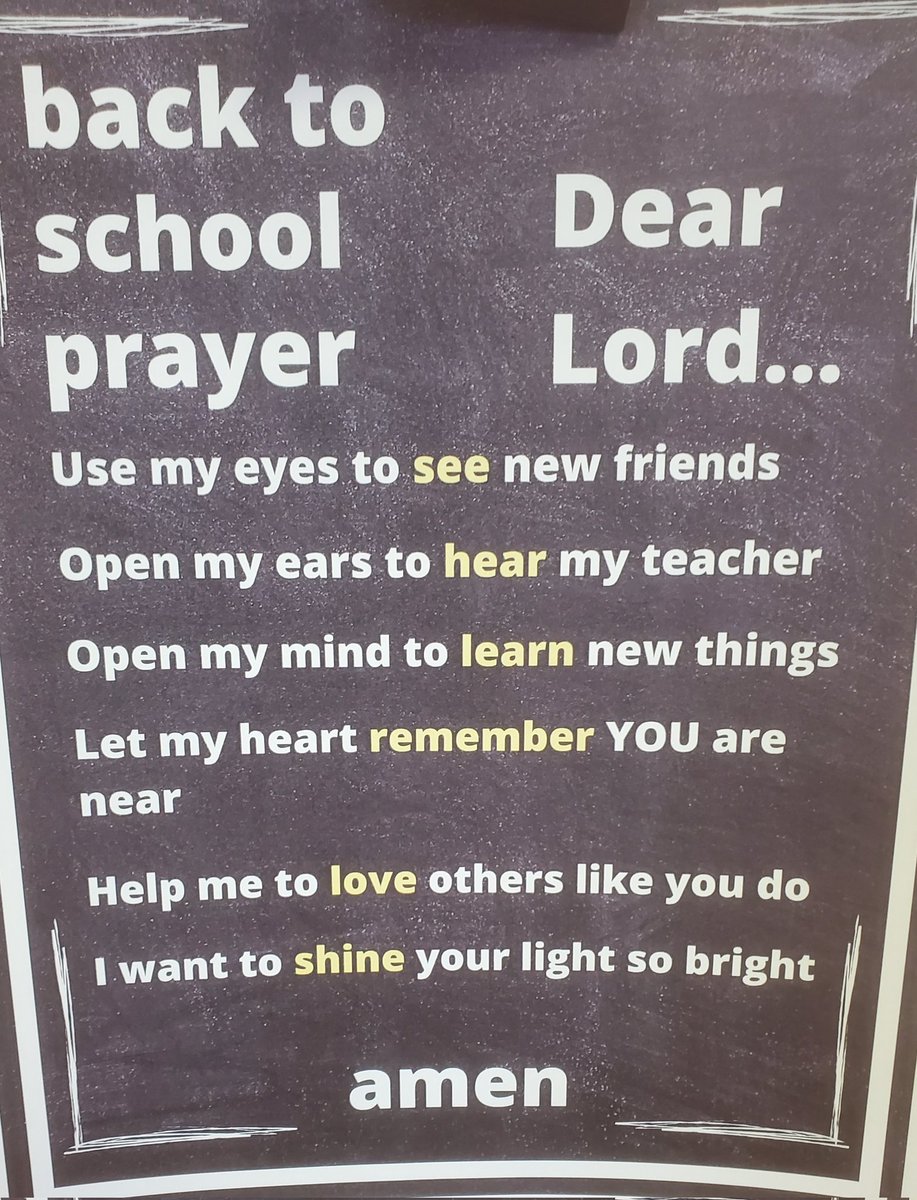 PrincipalSeaney's tweet photo. This was posted at church this morning. Praying for a fantastic 2022-23 school year for all! https://t.co/BK1FAg46MX