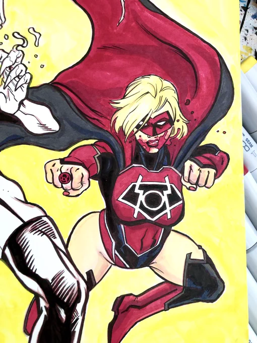 Made a little more progress on this today. Can't rush these large marker drawings. Always have to remind myself there's no undo button. 