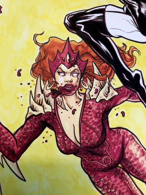 Made a little more progress on this today. Can't rush these large marker drawings. Always have to remind myself there's no undo button. 