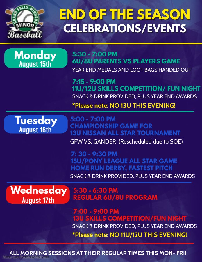 It's hard to believe that this week is the LAST WEEK of our regular baseball programming for the 2022 summer season! 😔We have some special events planned to conclude and celebrate this wonderful summer ! 🥳⚾️