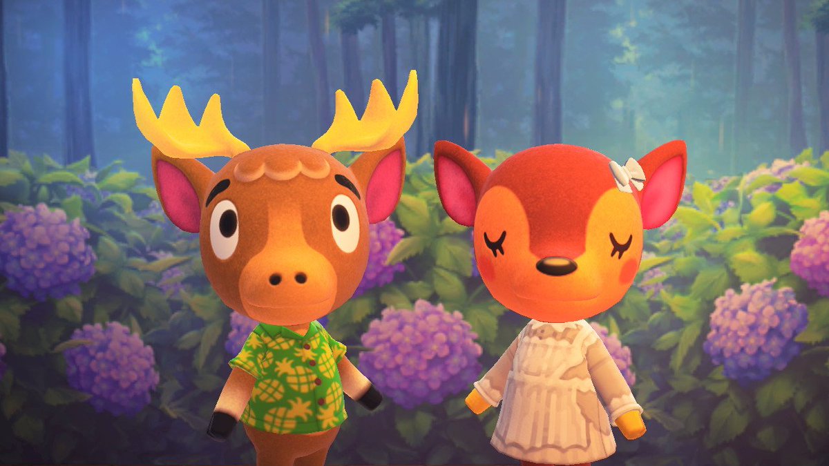 CristininiACNH's tweet image. Mis niños, mis amores, #Fauna y #Cervasio nacieron para estar juntos.. digáis lo que digáis.. 👀✨💝 #AnimalCrossing #ACNH #NintendoSwitch
