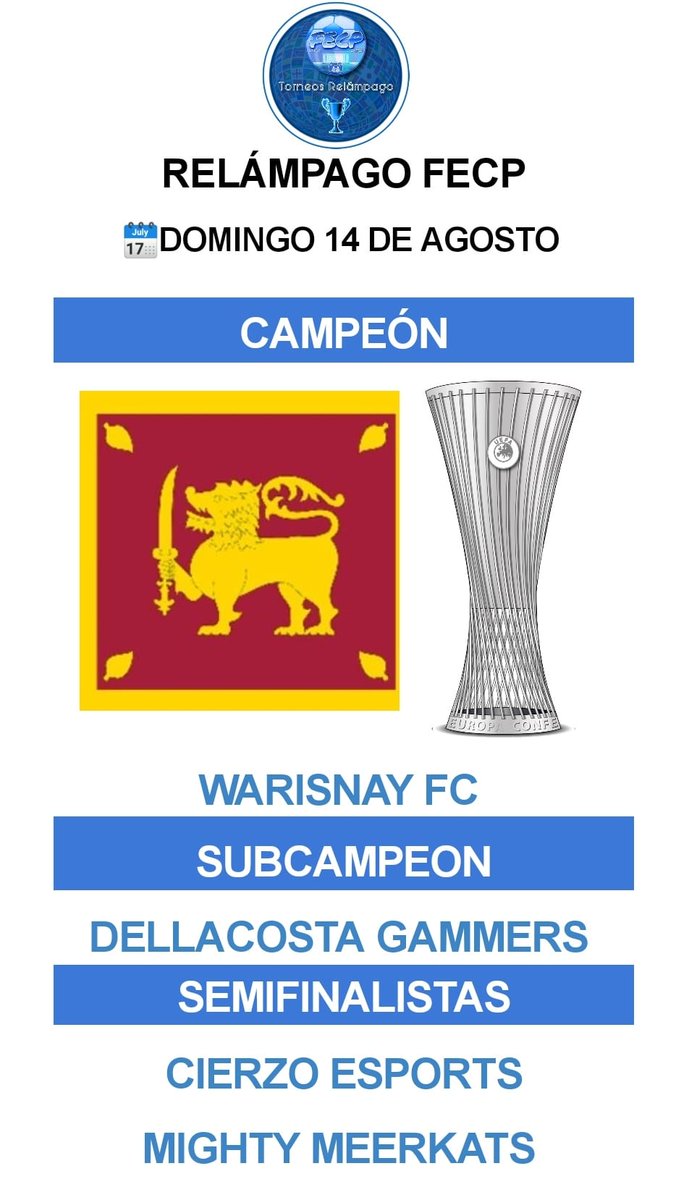 👋🏼😃Buen torneo de todo el equipo, llegando a la final del torneo.
Muchas gracias a las ayudas de hoy, se agradece un montón!
Volveremos más fuertes.
Enhorabuena a Guarisnay, muy bien competido.
🌴🎮