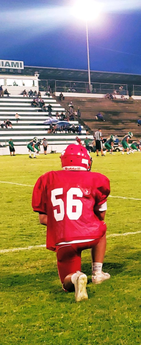 EvannTru's tweet photo. First scrimmage of the season against Miami. Had a great game. Time to work. #scrimmage #football https://t.co/n3BxnWBMPD