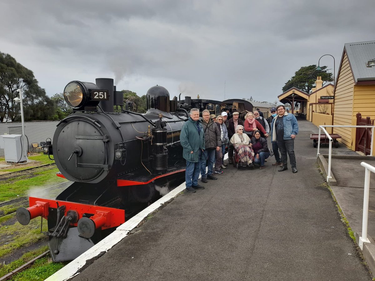 stroke_victoria's tweet photo. A great end to National Stroke week- Barwon Stroke Support Centre members enjoyed an outing to Bellarine Railway.

A big thanks to @GreaterGeelong, for making it possible through our Community Mobility and Connect Program, funded by the “Healthy &amp; Connected Communities Grant”. https://t.co/SHmzQ4heyA