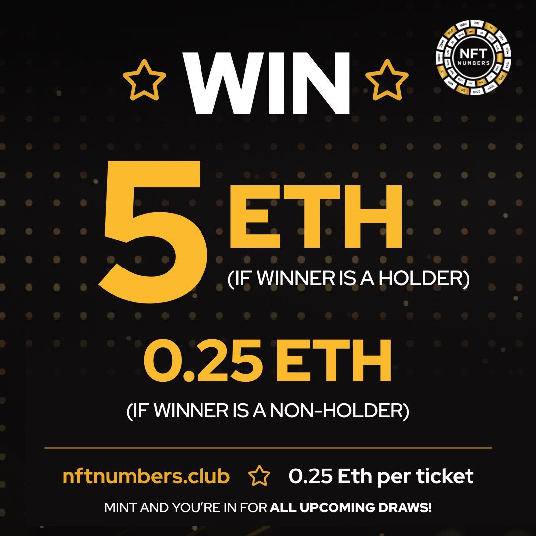 This is MASSIVE! 

To celebrate the upcoming Goblin Town draw!

We’re also giving away some serious ETH! 

If the winner is a NFT Number holder it’s 5ETH!

Non holder 0.25 ETH!

To win. 
1. Retweet 
2. Tag 3 friends.
3. RT pinned tweet! 

Winner drawn 17th
