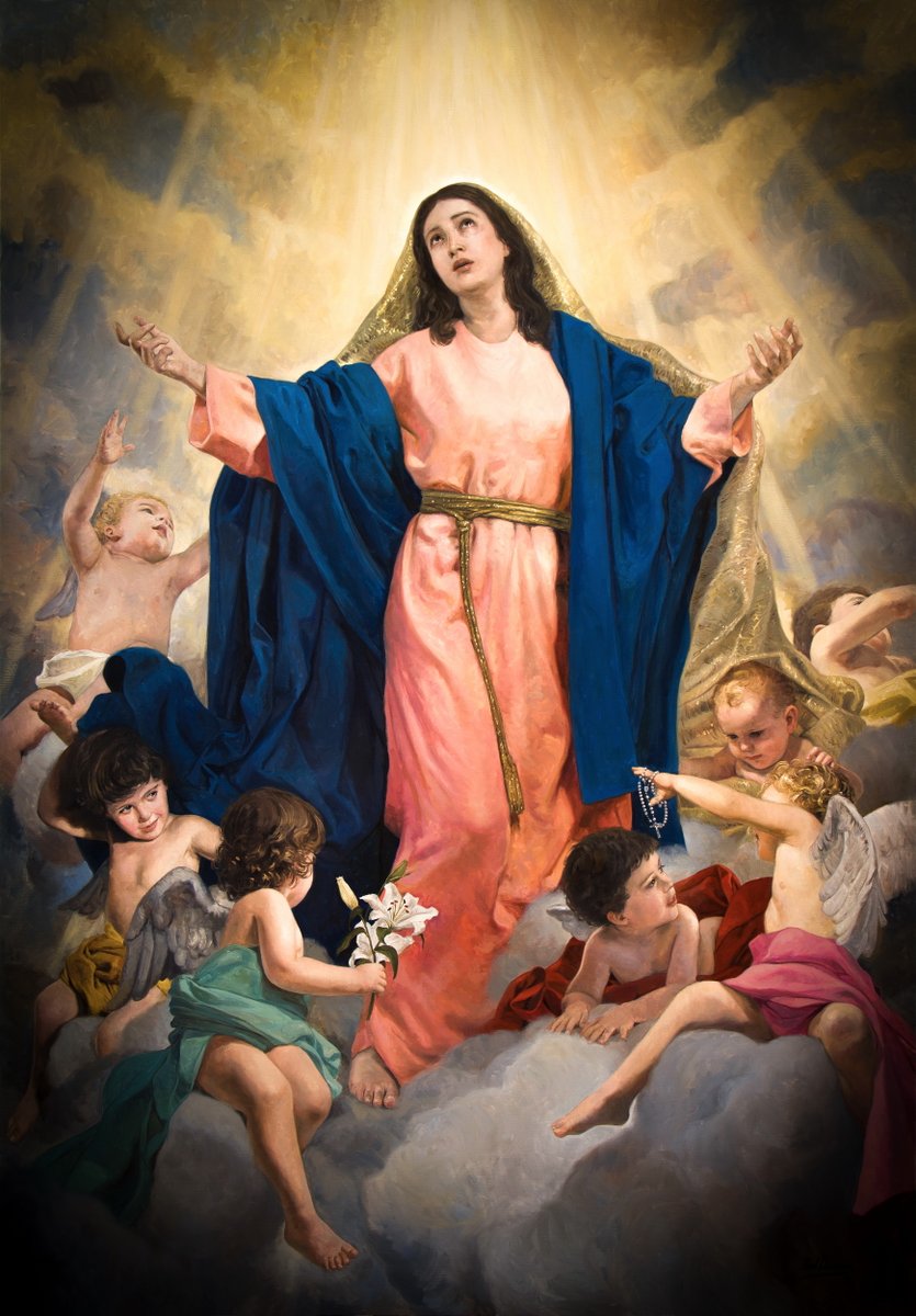 Hoy, 15 de agosto, Solemnidad de la Asunción de la Virgen María.

Pintura que realicé para las Islas Azores.