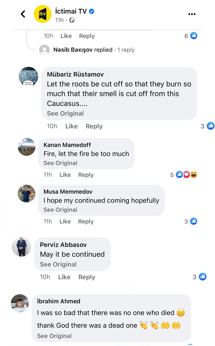 ANZHELA_YAN's tweet photo. As a result of explosion in the Surmalu Market in Yerevan #Armenia, 3 people were killed &amp; 19 people are missing, including a pregnant woman &amp; her 5 y.o. child... meanwhile, #Azerbaijan|is are celebrating this news &amp; leaving the most dreadful comments.

#Armenophobia at its best https://t.co/hbFFdNrYIi