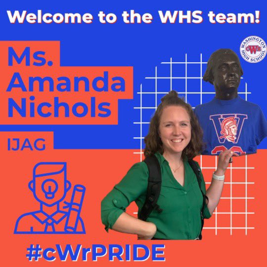 CRWashingtonHS's tweet photo. Join us as we welcome new teachers to our building! Stay tuned, we will highlight more new staff throughout the week! #cWrPRIDE https://t.co/5ezoCRhC55